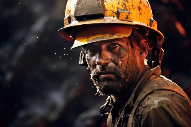 Foto legt de essentie van het beroep van mijnwerker vast