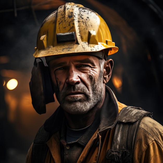 Foto legt de essentie van het beroep van mijnwerker vast