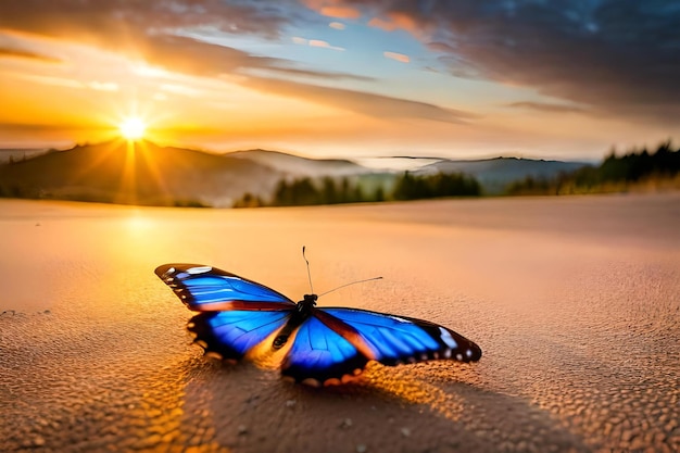 foto levendige vlindervleugel in zonlicht close-up schoonheid