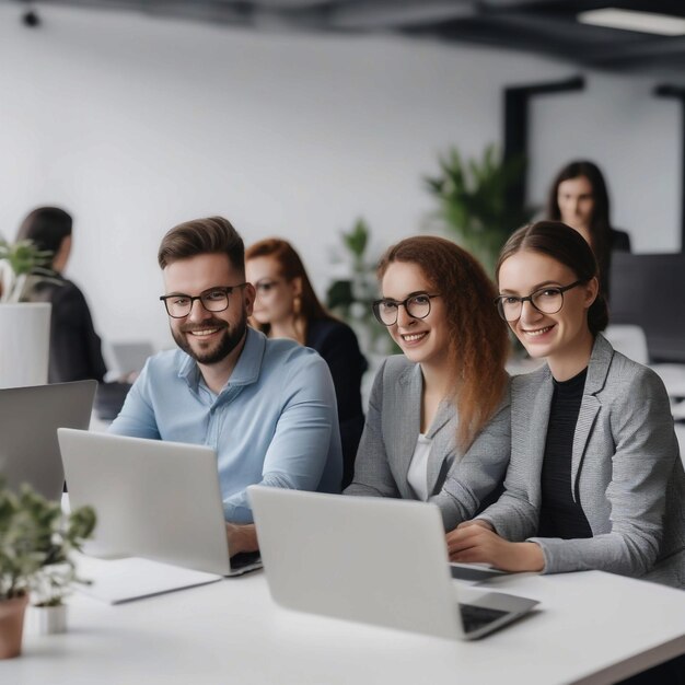 foto mensen met laptops in het kantoor