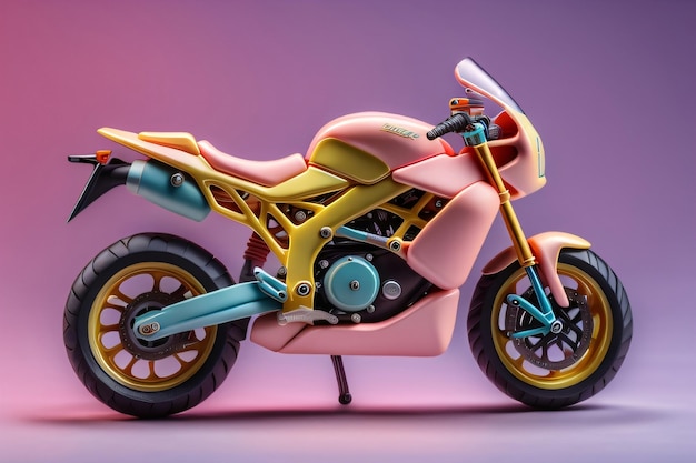 Foto foto miniatuur sport motocycle in pastelkleur generatieve ai