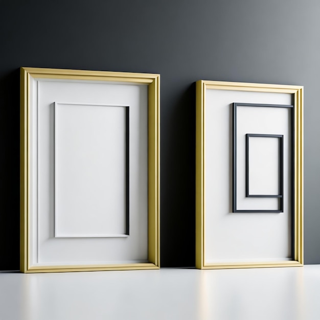 foto minimalistische lege frames met tweekleurige achtergrond