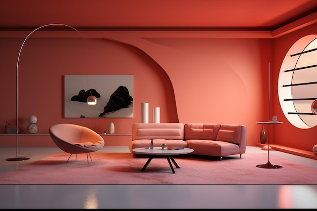 Foto moderne stijl conceptuele interieur kamer 3d illustratie