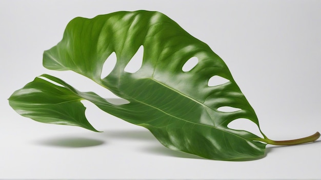 foto monstera delicosa plantblad op een witte achtergrond