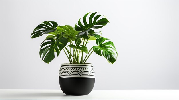 foto monsterplant in een zwarte pot gegenereerd door AI