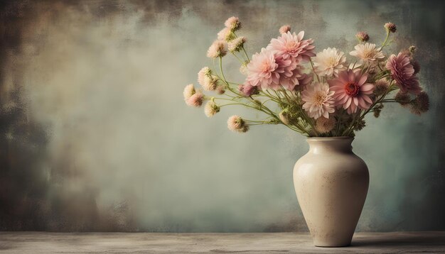 foto mooie bloemen in de vaas op grunge achtergrond 894