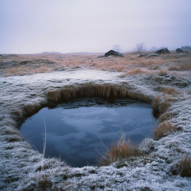 Foto foto mysterieus winterlandschap majestueuze bergen in de winter