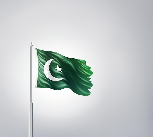 Foto onafhankelijkheidsdag van Pakistan 14 augustus achtergrond illustratie van de Pakistaanse vlag op wit