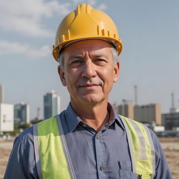 Foto-portret van civiele ingenieurs en bouwwerkzaamheden