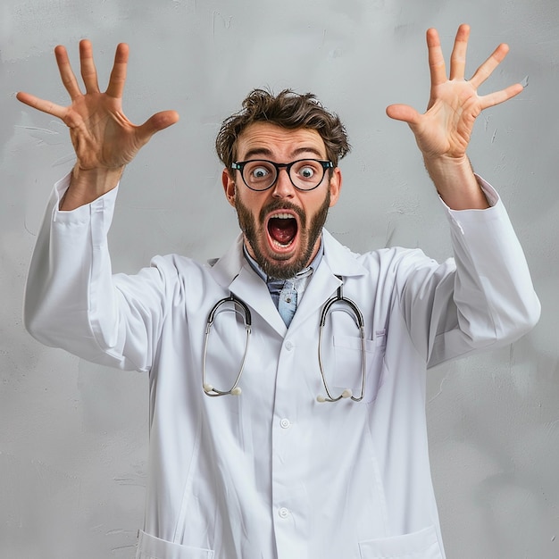 Foto foto portret van de jonge knappe dokter man