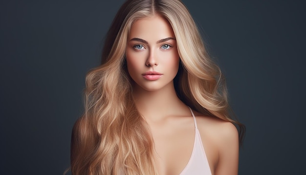 Foto foto portret van een mooie jonge blonde vrouw