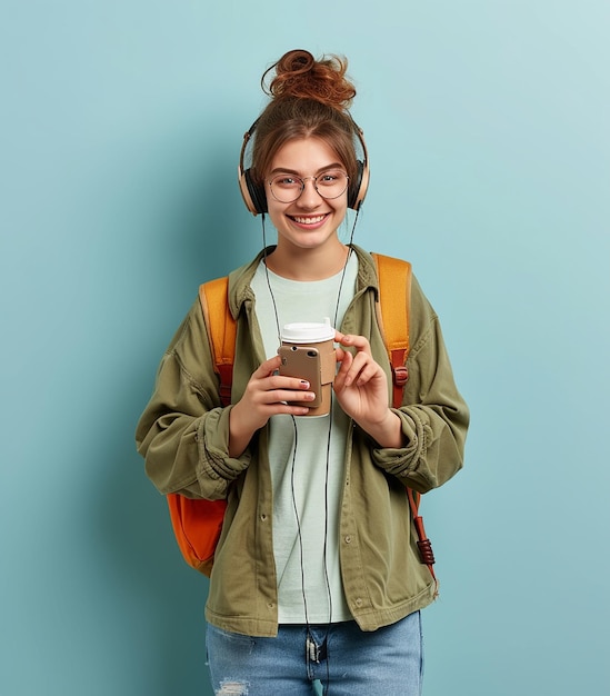 Foto portret van glimlachende jonge vrouwelijke college school mooie student meisje