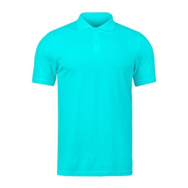 Foto realistisch Aqua kleur polo t-shirt mockup