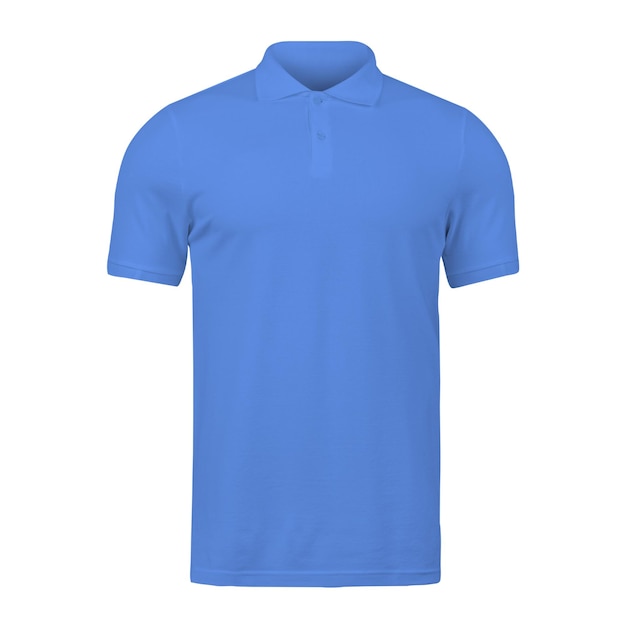 Foto realistisch Cornflower Blauwe kleur polo t-shirt mockup