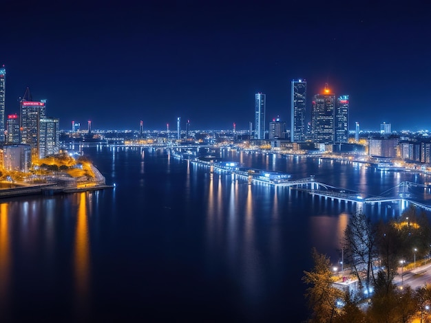 foto realiteit stad's nachts generatieve ai