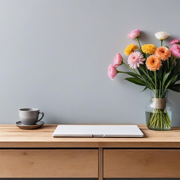 Foto's boeketten bloemen vazen papier een tafel