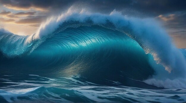 Foto foto's van blauwe golven in de oceaan