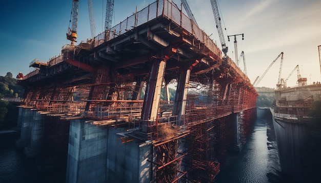 Foto's van de bouw van bruggen en viaducten