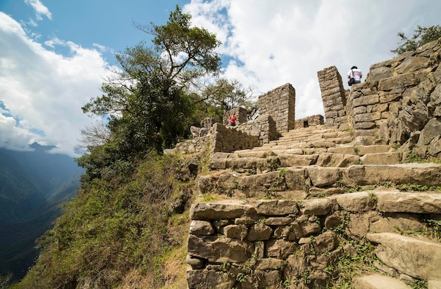 Foto's van de citadel van Machu Picchu in de Andes van Peru