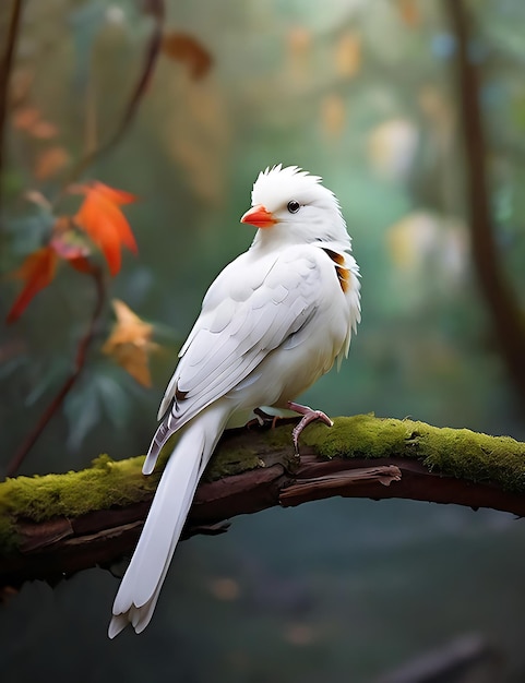 Foto foto's van een kleurrijke vogel zittend op een tak in het bos foto's van een andere engel aigegenereerd