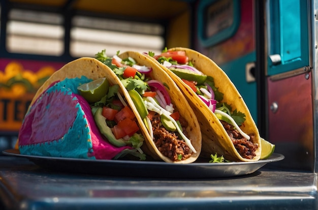 Foto's van heerlijke Mexicaanse taco's.