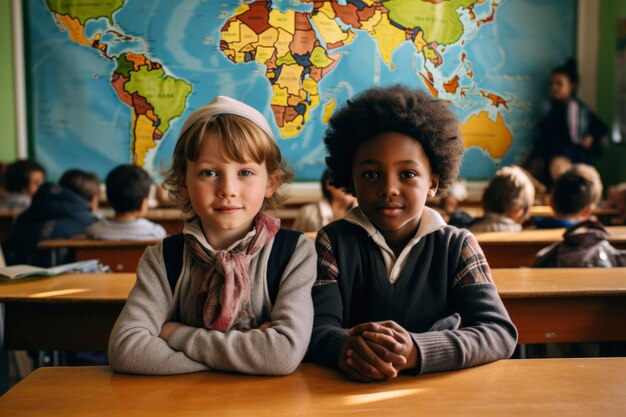 foto's van kinderen die van hun schoolleven genieten