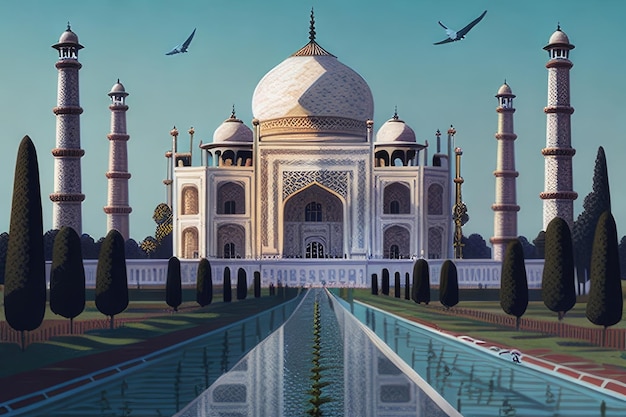 foto's van Taj Mahal in India, viering van de Indiase onafhankelijkheidsdag