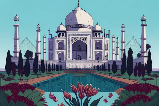 foto's van Taj Mahal in India, viering van de Indiase onafhankelijkheidsdag