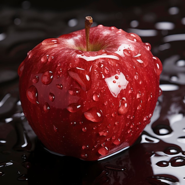 Foto sappige verse rode appel met waterdruppels