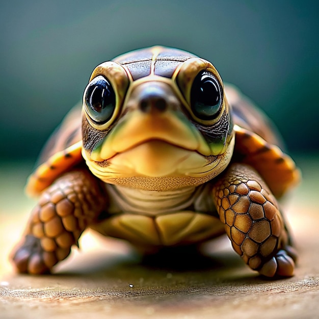 Foto schattige schildpad in het bos