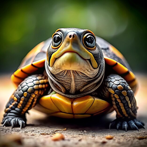 Foto schattige schildpad in het bos