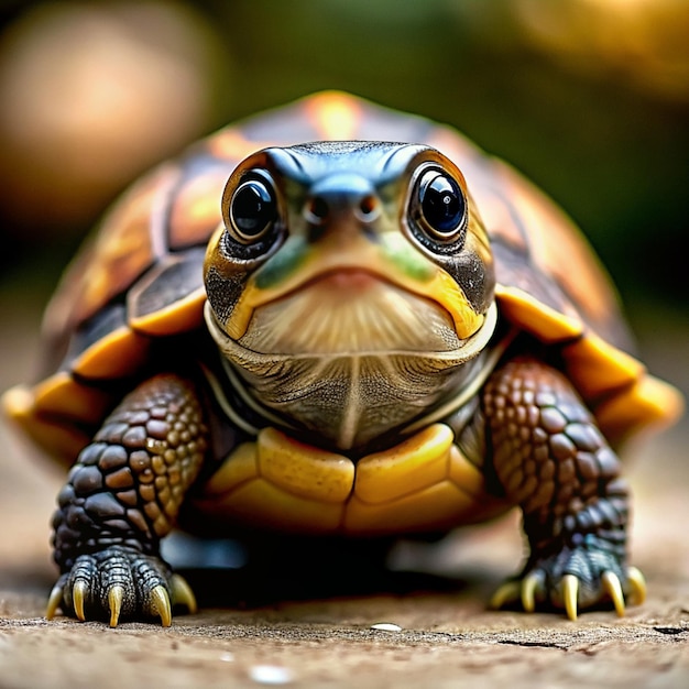 Foto schattige schildpad in het bos