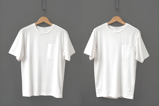 foto set van geïsoleerde witte t-shirts