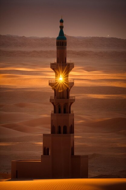 foto shillouette van minarettenmoskee