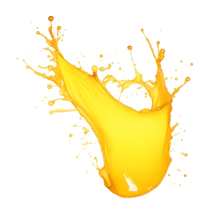 Foto foto splash van heerlijk mango sap op witte achtergrond