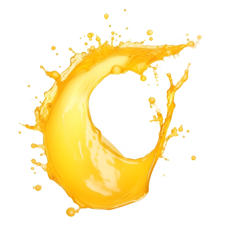 Foto foto splash van heerlijk mango sap op witte achtergrond