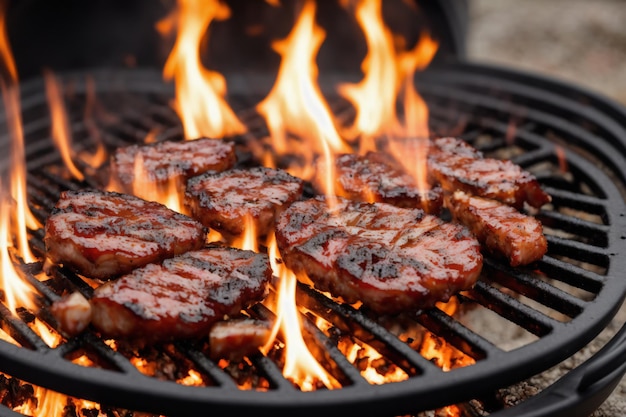 Foto steak koken op de grill