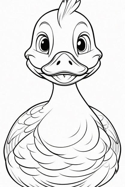 Foto tekening van een eend voor kinderen kleurpagina