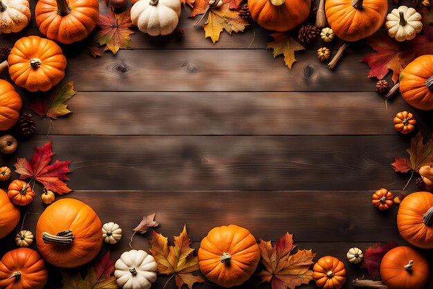Foto thanksgiving of herfst groeting achtergrond met pompoenen halloweens