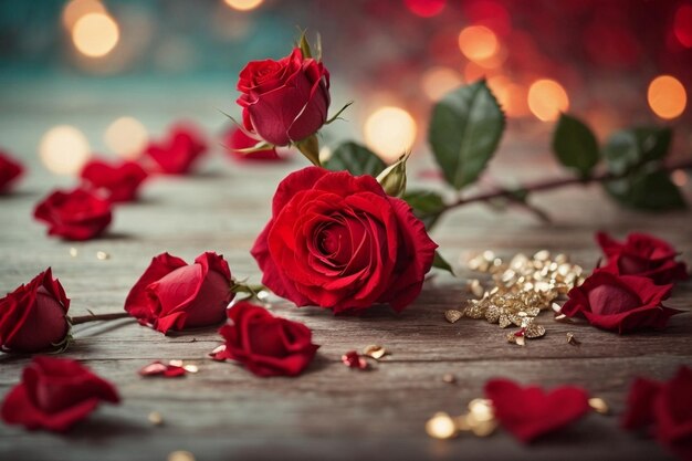 foto valentijnsdag groetingskaart met rozenbloemen