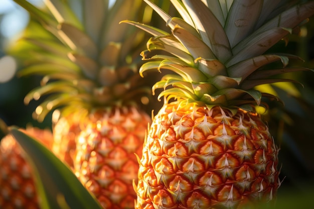 Foto Van Ananas Natuurlijk Licht Generatieve AI