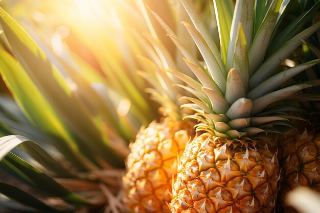 Foto Van Ananas Natuurlijk Licht Generatieve AI