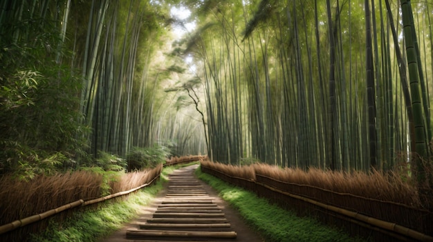 foto van arashiyama bamboebos japan