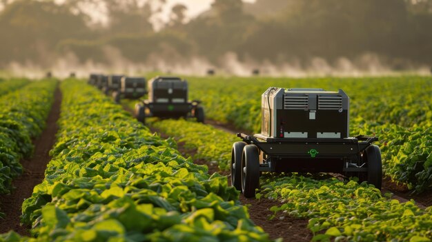 Foto van autonome mobiele robotplatforms die gespecialiseerd zijn in nauwkeurig onkruid verwijderen