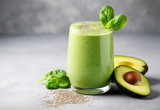 Foto van avocado-vruchtensap en smoothie