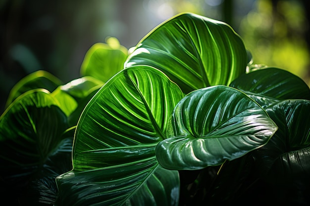 Foto Van Calatheablad Natuurlijk Licht Generatieve AI