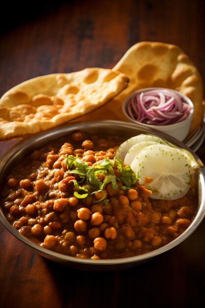 Foto foto van chole bhature