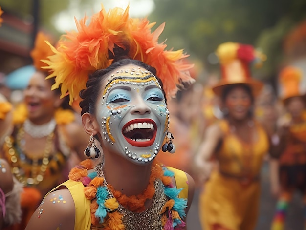 Foto van Colombiaanse kerstparades creëren scènes van vreugde en vieren feestelijke Colombia levendig