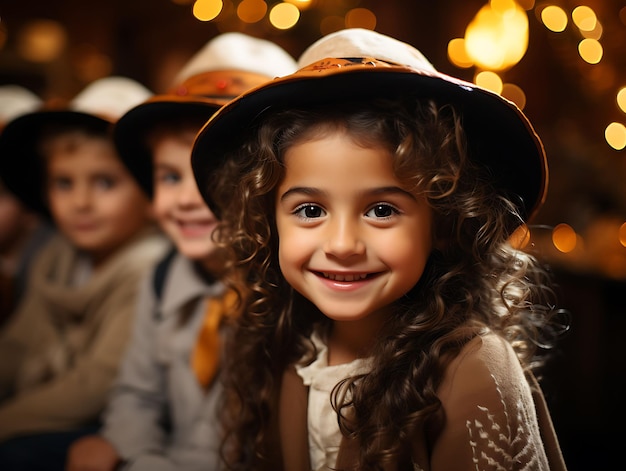 Foto van Colombiaanse kinderen die enthousiast wachten op de aankomst van Papa Noel