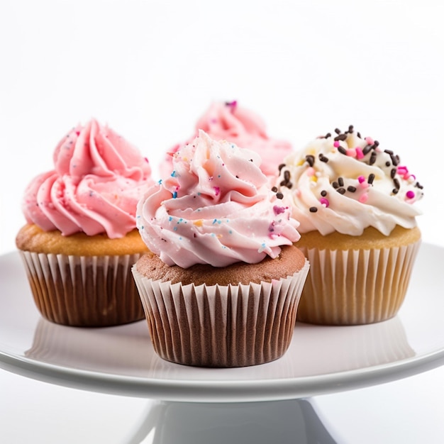 Foto van cupcakes zonder achtergrond met witte achtergrond